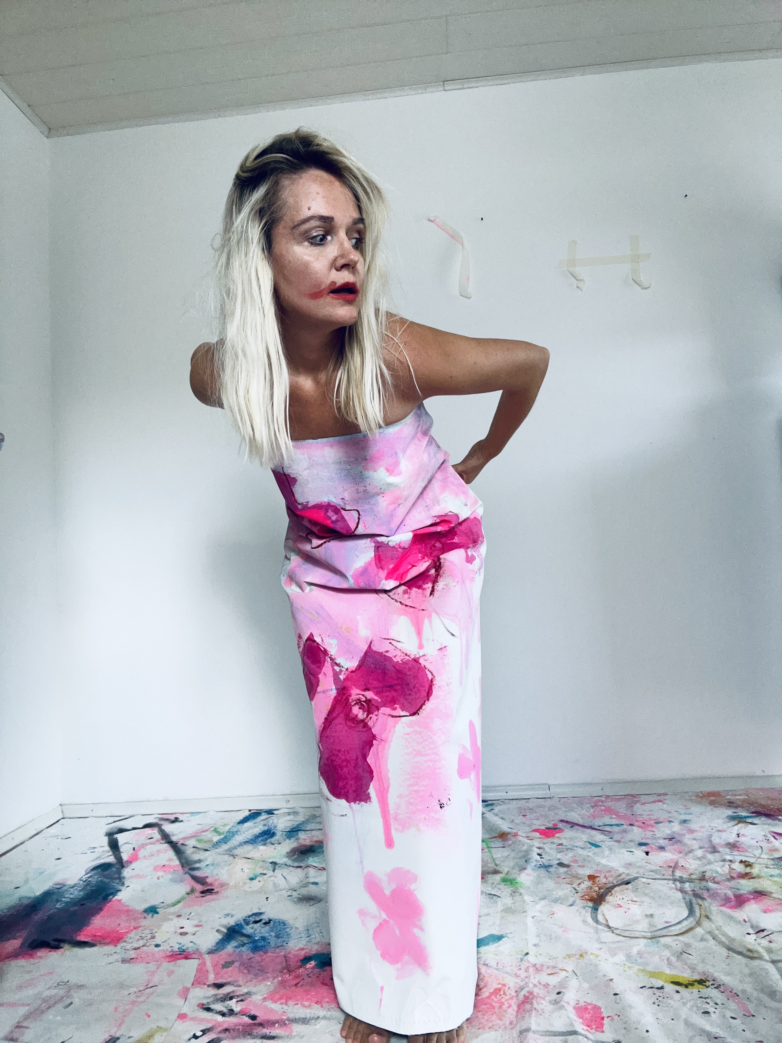 Abstraktes Ölgemälde in Blautönen